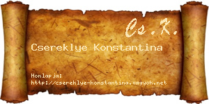 Csereklye Konstantina névjegykártya
